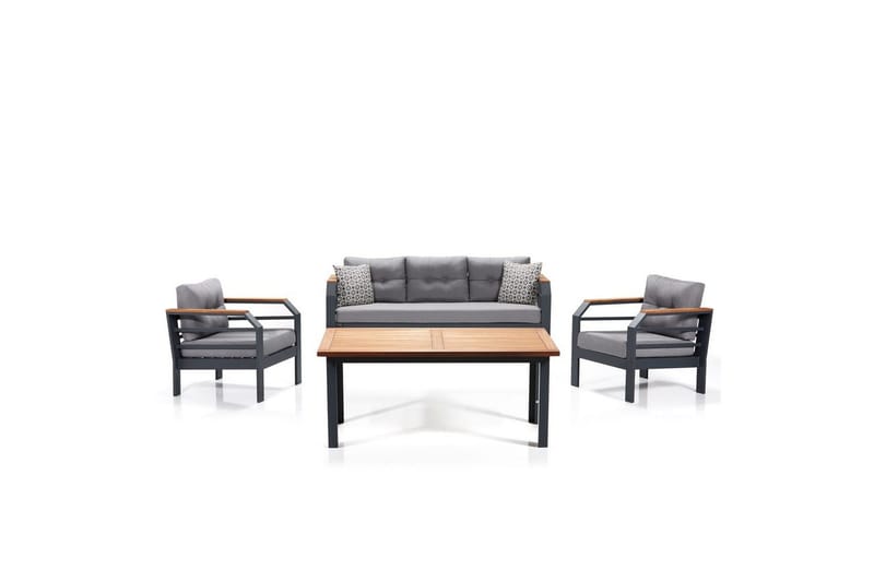 Hage loungesett Sudassento Grå / Svart, Grå / Svart