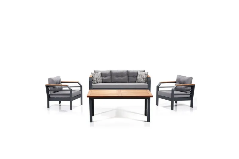 Hage loungesett Sudassento Grå / Svart, Grå / Svart