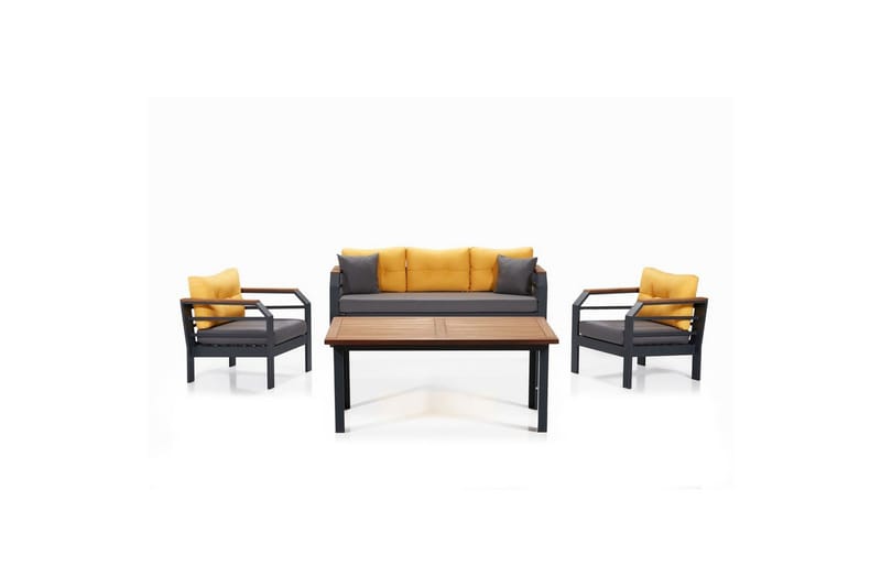 Hage loungesett Sudassento Gul / Grå / Svart, Gul / Grå / Svart