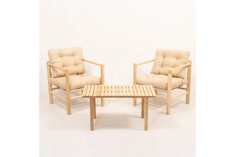 Hagebord- og stolsett (3 deler) Hue Krem, Krem