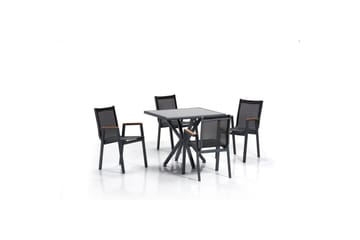 Hagebord- og stolsett (5 deler) Iraland Grå / Svart - Svart/Grå - Hagemøbler & utemiljø - Hagegruppe - Cafemøbler & cafesett