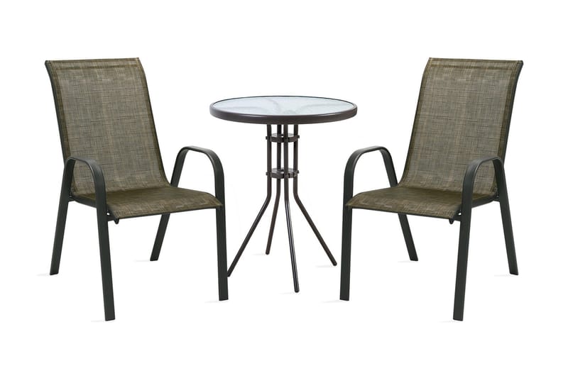 Hagegruppe DUBLIN bord og 2 stoler D60xH70cm - Cafemøbler & cafesett