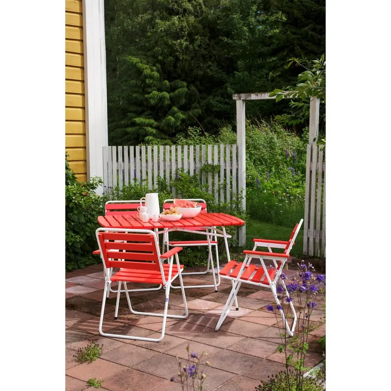 Hagegruppe sett Varax Retro 403 + 4 stk 305 Hvit/Rød - Hvit/Rød - Hagemøbler & utemiljø - Hagegruppe - Cafemøbler & cafesett