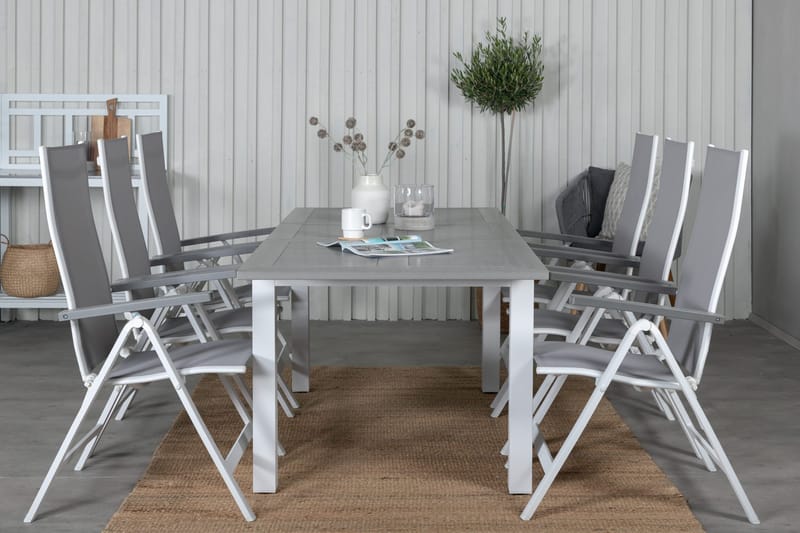 Albany Forlengbar Spisegruppe 152-210cm + 6 Stoler, Brun/Hvit