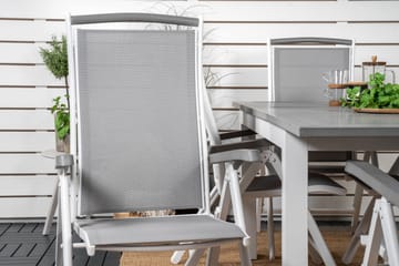 Albany Forlengbar Spisegruppe 152-210cm + 6 Stoler - Grå/Hvit - Hagemøbler & utemiljø - Hagegruppe - Spisegrupper hage