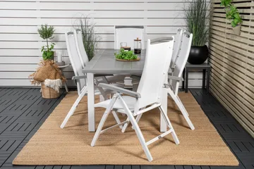 Albany Forlengbar Spisegruppe 152-210cm + 6 Stoler - Grå/Hvit - Hagemøbler & utemiljø - Hagegruppe - Spisegrupper hage