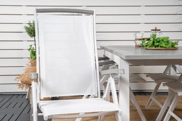 Albany Forlengbar Spisegruppe 152-210cm + 6 Stoler - Grå/Hvit - Hagemøbler & utemiljø - Hagegruppe - Spisegrupper hage