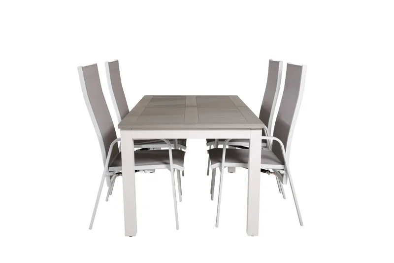 Albany Forlengbar Spisegruppe 152cm + 4 Copacabana Stoler, Hvit