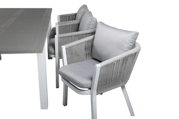 Albany Forlengbar Spisegruppe 152cm + 6 Virya Stoler - Svart/Natur - Hagemøbler & utemiljø - Hagegruppe - Spisegrupper hage