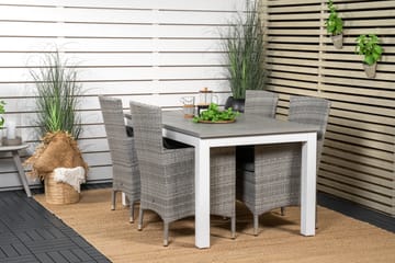 Albany Spisegruppe 152 cm med 4 st Malin Stoler - Grå - Hagemøbler & utemiljø - Hagegruppe - Spisegrupper hage