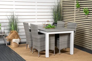 Albany Spisegruppe 152 cm med 4 st Malin Stoler - Grå - Hagemøbler & utemiljø - Hagegruppe - Spisegrupper hage