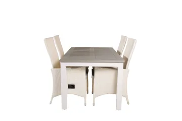Albany Spisegruppe 152 cm med 4 st Padova Stoler - Grå - Hagemøbler & utemiljø - Hagegruppe - Spisegrupper hage