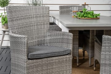 Albany Spisegruppe 152 cm med 6 st Malin Stoler - Grå - Hagemøbler & utemiljø - Hagegruppe - Spisegrupper hage