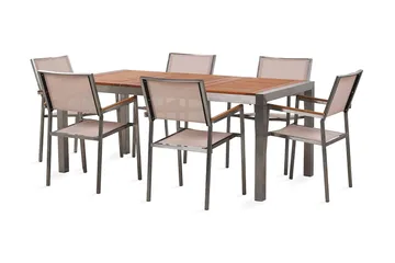 Bofors Spisegruppe + 6 Rottingstoler - Beige - Hagemøbler & utemiljø - Hagegruppe - Spisegrupper hage