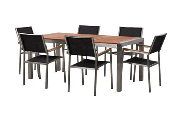 Bofors Spisegruppe + 6 Rottingstoler - Svart - Hagemøbler & utemiljø - Hagegruppe - Spisegrupper hage