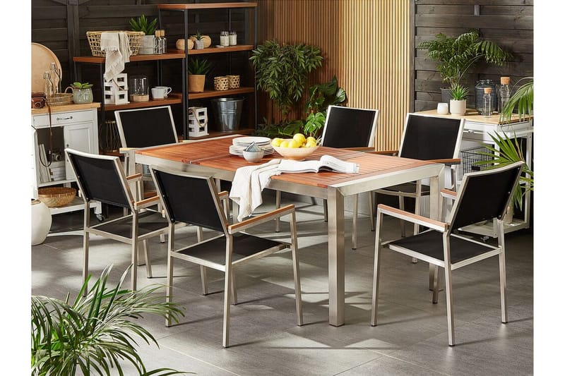 Bofors Spisegruppe + 6 Rottingstoler - Svart - Hagemøbler & utemiljø - Hagegruppe - Spisegrupper hage