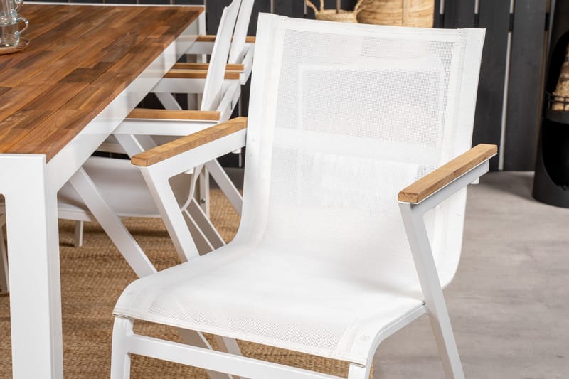 Bois Spisegruppe 200cm + 6 Mexico Karmstoler - Natur - Hagemøbler & utemiljø - Hagegruppe - Spisegrupper hage