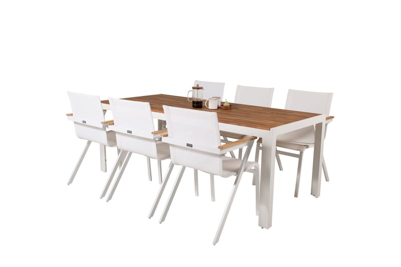 Bois Spisegruppe 200cm + 6 Mexico Karmstoler - Natur - Hagemøbler & utemiljø - Hagegruppe - Spisegrupper hage