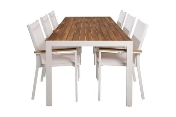 Bois Spisegruppe 200cm + 6 Texas Karmstoler - Svart/Grå - Hagemøbler & utemiljø - Hagegruppe - Spisegrupper hage