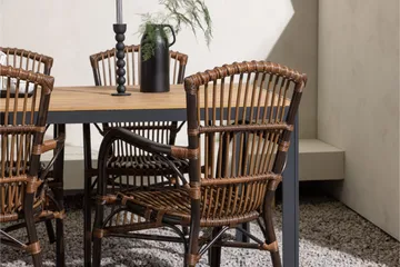 Break Spisegruppe 150 cm + 4 Galera Karmstoler - Brun - Hagemøbler & utemiljø - Hagegruppe - Spisegrupper hage