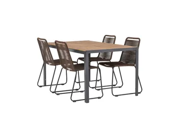 Break Spisegruppe 150 cm + 4 Lindos Spisestoler - Brun - Hagemøbler & utemiljø - Hagegruppe - Spisegrupper hage