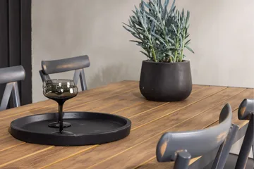 Break Spisegruppe 205 cm + 6 Tablas Spisestoler - Brun/Mørkegrå - Hagemøbler & utemiljø - Hagegruppe - Spisegrupper hage