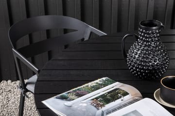 Break Spisegruppe Rund Ø120cm + 4 Slit Spisestoler - Beige/Svart - Hagemøbler & utemiljø - Hagegruppe - Spisegrupper hage