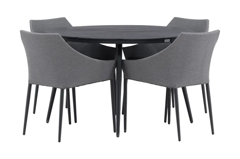 Break Spisegruppe Rund Ø120cm + 4 Spoga Spisestoler, Beige/Grå