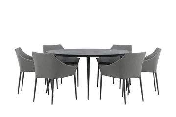 Break Spisegruppe Rund 150 cm + 6 Spoga Spisestol - Svart - Hagemøbler & utemiljø - Hagegruppe - Spisegrupper hage