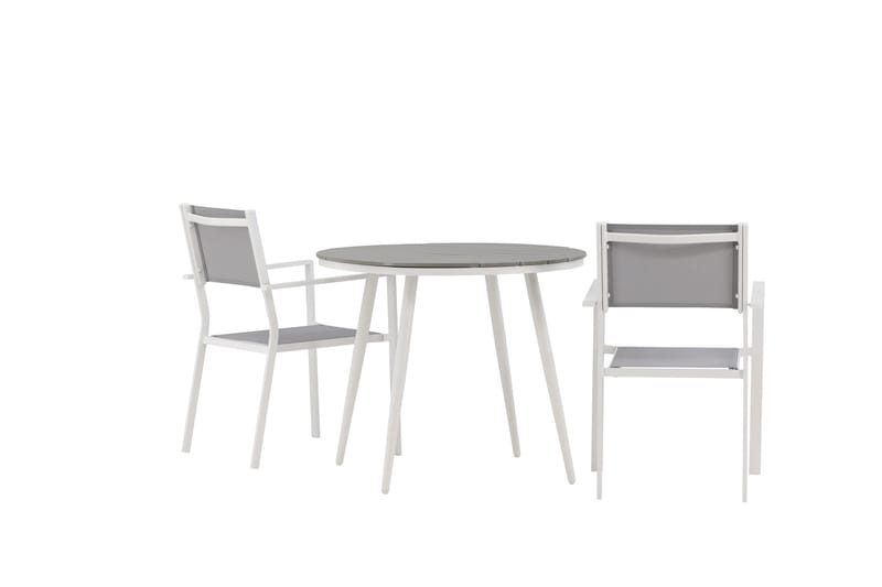 Break Spisegruppe Rund 70 cm+2 Copacabana Stablebare Stoler - Hvit - Hagemøbler & utemiljø - Hagegruppe - Spisegrupper hage