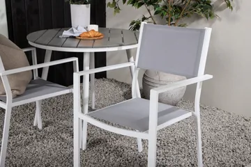 Break Spisegruppe Rund 70 cm+2 Copacabana Stablebare Stoler - Hvit - Hagemøbler & utemiljø - Hagegruppe - Spisegrupper hage