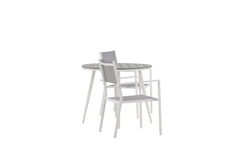 Break Spisegruppe Rund 70 cm+2 Copacabana Stablebare Stoler - Hvit - Hagemøbler & utemiljø - Hagegruppe - Spisegrupper hage