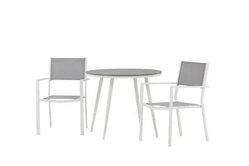 Break Spisegruppe Rund 70 cm+2 Copacabana Stablebare Stoler - Hvit - Hagemøbler & utemiljø - Hagegruppe - Spisegrupper hage
