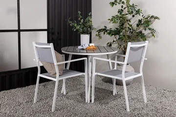 Break Spisegruppe Rund 70 cm+2 Copacabana Stablebare Stoler - Hvit - Hagemøbler & utemiljø - Hagegruppe - Spisegrupper hage