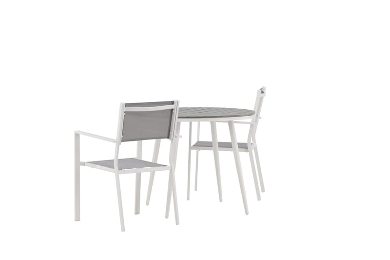 Break Spisegruppe Rund 70 cm+2 Copacabana Stablebare Stoler - Hvit - Hagemøbler & utemiljø - Hagegruppe - Spisegrupper hage