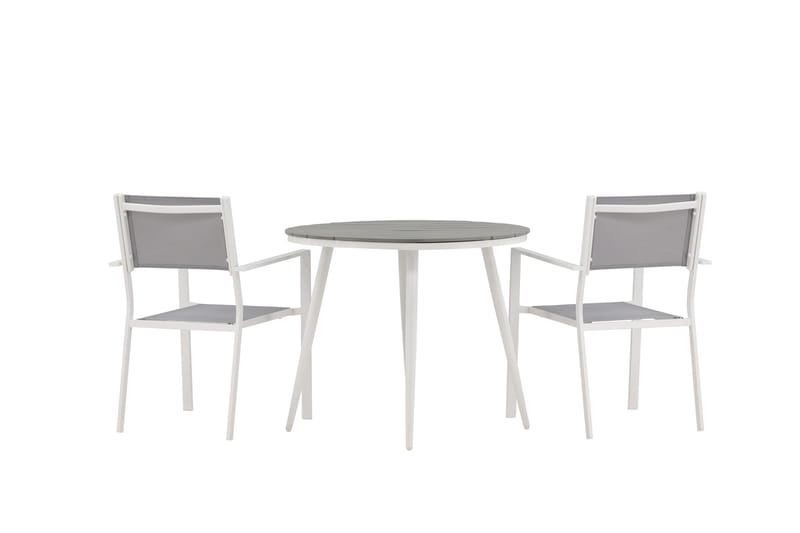 Break Spisegruppe Rund 70 cm+2 Copacabana Stablebare Stoler - Hvit - Hagemøbler & utemiljø - Hagegruppe - Spisegrupper hage