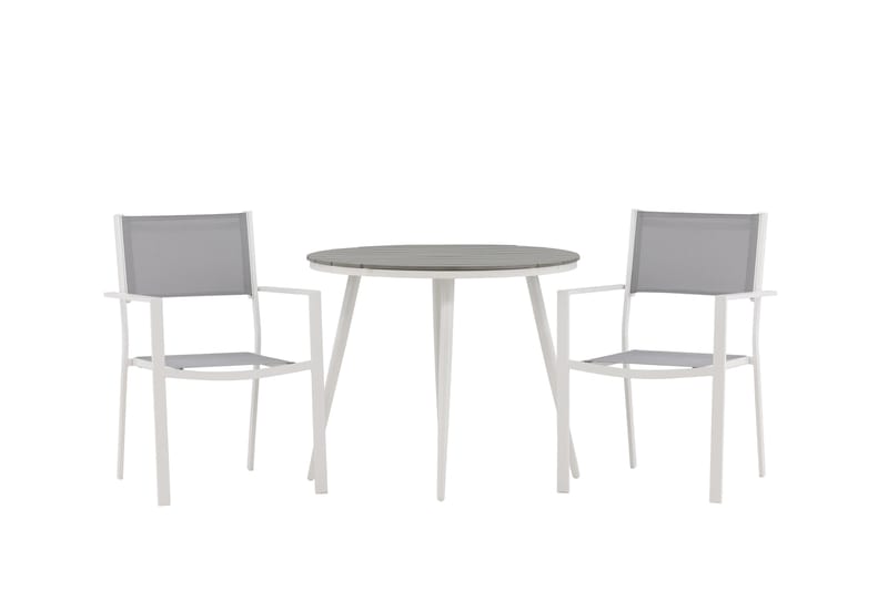 Break Spisegruppe Rund 70 cm+2 Copacabana Stablebare Stoler - Hvit - Hagemøbler & utemiljø - Hagegruppe - Spisegrupper hage