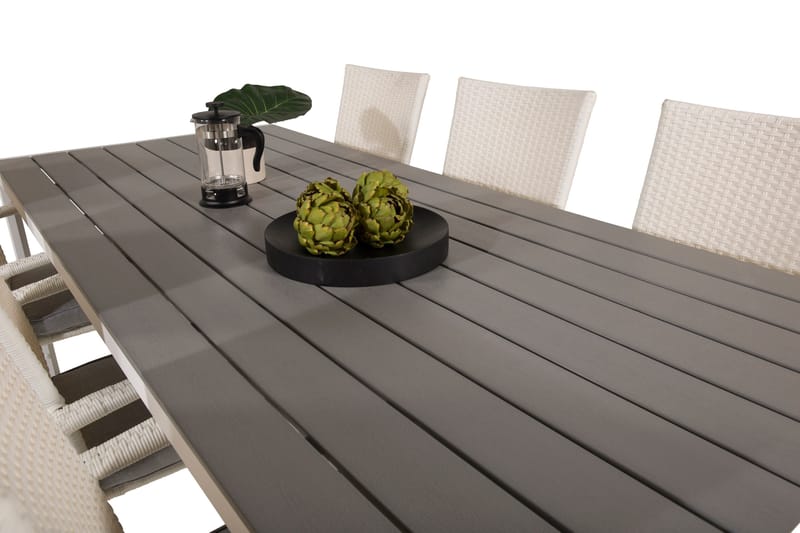 Buitepos Spisegruppe + 6 Ariamab Karmstoler - Polywood/Hvit - Hagemøbler & utemiljø - Hagegruppe - Spisegrupper hage