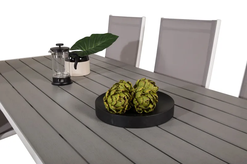 Buitepos Spisegruppe + 6 posisjonsstoler - Polywood/Hvit - Hagemøbler & utemiljø - Hagegruppe - Spisegrupper hage