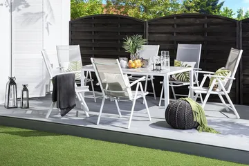 Catania Spisegruppe Med 6 Stoler - Grå - Hagemøbler & utemiljø - Hagegruppe - Spisegrupper hage