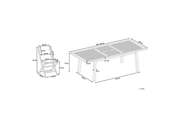 Cesana Hagemøbler Med Bord + 8 Stoler - Tre / Natur - Hagemøbler & utemiljø - Hagegruppe - Spisegrupper hage