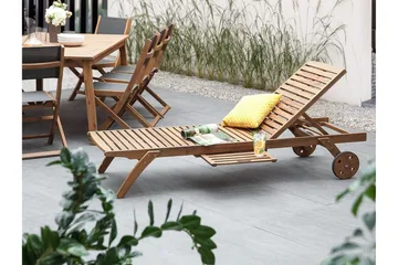 Cesana Spisegruppe Med 8 Stoler + Solstol 2 stk - Tre / Natur - Hagemøbler & utemiljø - Hagegruppe - Spisegrupper hage