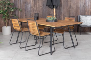 Chan Spisegruppe 200cm + 4 Bois Spisestoler - Hvit - Hagemøbler & utemiljø - Hagegruppe - Spisegrupper hage