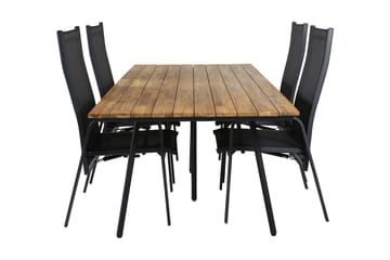Chan Spisegruppe 200cm + 4 Copacabana Reclinerstoler - Hvit - Hagemøbler & utemiljø - Hagegruppe - Spisegrupper hage