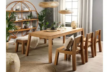 Coteto Spisegruppe 225 cm + 3 Stoler + Benk - Akasie - Hagemøbler & utemiljø - Hagegruppe - Spisegrupper hage