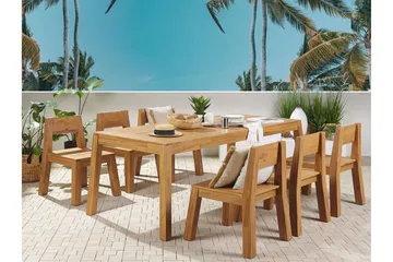 Coteto Spisegruppe 225 cm + 6 Stoler - Akasie - Hagemøbler & utemiljø - Hagegruppe - Spisegrupper hage