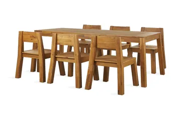 Coteto Spisegruppe 225 cm + 6 Stoler - Akasie - Hagemøbler & utemiljø - Hagegruppe - Spisegrupper hage