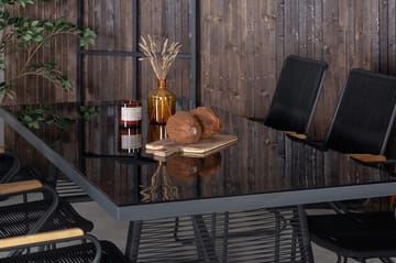 Dallas Spisegruppe 193cm + 6 Bois Karmstoler - Svart - Hagemøbler & utemiljø - Hagegruppe - Spisegrupper hage