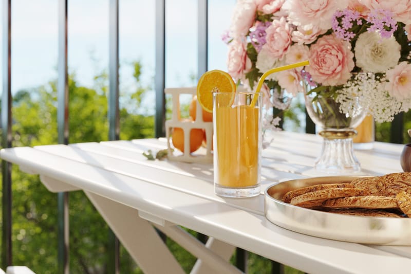 Delpino Cafésett 125 cm - Hvit - Hagemøbler & utemiljø - Hagegruppe - Spisegrupper hage