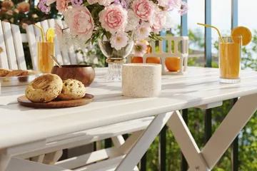 Delpino Cafésett 125 cm - Hvit - Hagemøbler & utemiljø - Hagegruppe - Spisegrupper hage